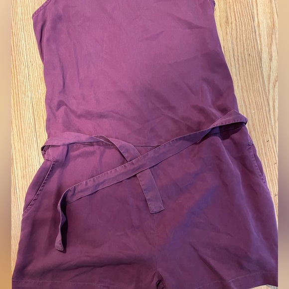 10 Tree Drop Waist Maroon Tank Top Romper with Tie Waist - Size L - Picture 2 of 6